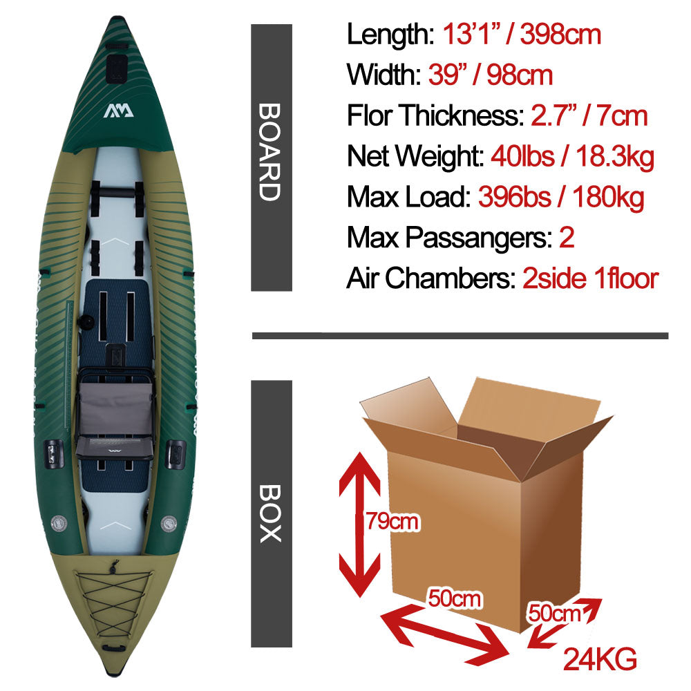 Aqua Marina Caliber 398 Angling/Fishing Kayak - 398cm 1/2 Person