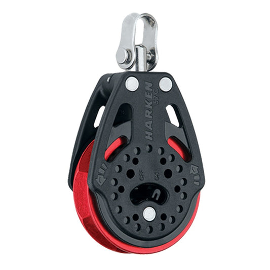 Harken 57mm Carbo Ratchet Single Block with Swivel Head Red Sheave