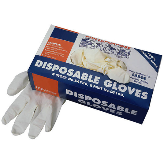 Latex Disposable Protective Gloves (Box of 100)