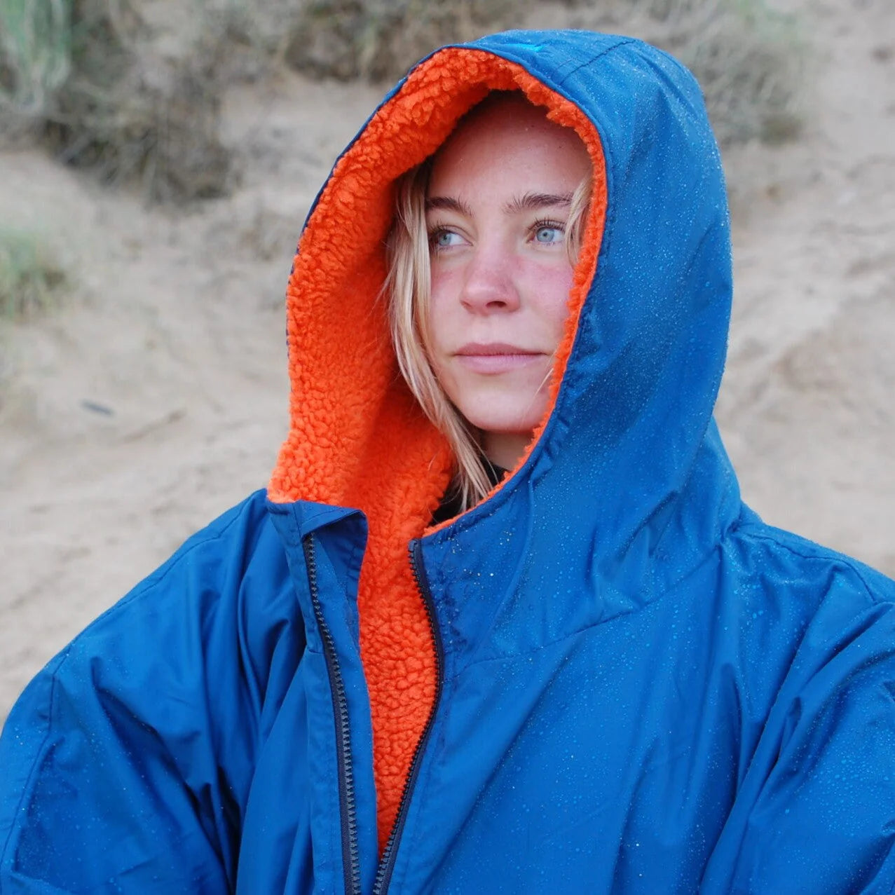 Sola Adult Waterproof Changing Coat - Navy/Orange