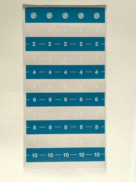 ALLEN Calibration  Strip 5 Large Calibration Stickers