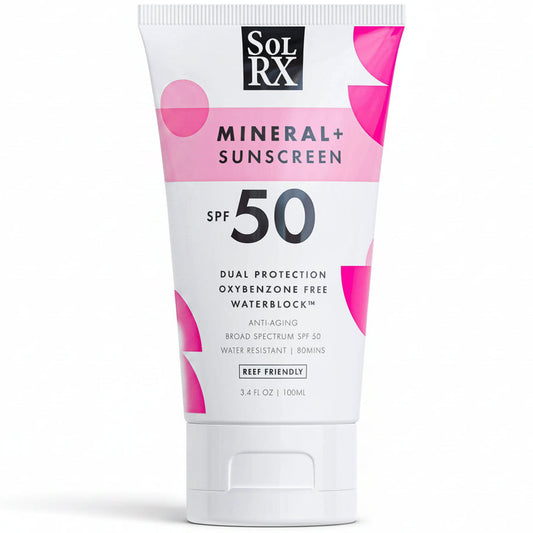 SolRX Mineral Zinc Sun Cream Sunscreen Water Resistant was Prosport SPF 50 100ml