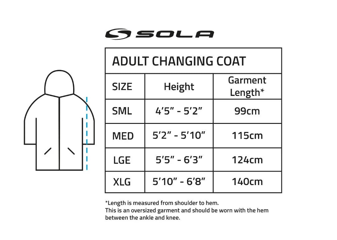 Sola Adult Waterproof Changing Coat - Navy/Orange