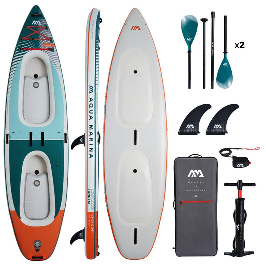 Aqua Marina CASCADE TANDEM Hybrid Inflatable Stand Up Paddleboard - Kayak Package 2024