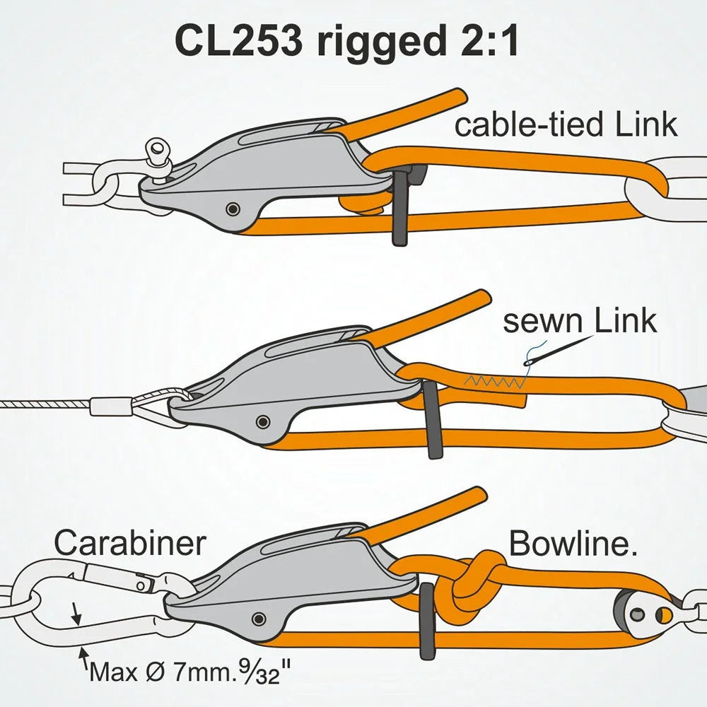 Clamcleat Trapeze and Vang Hard Anodised