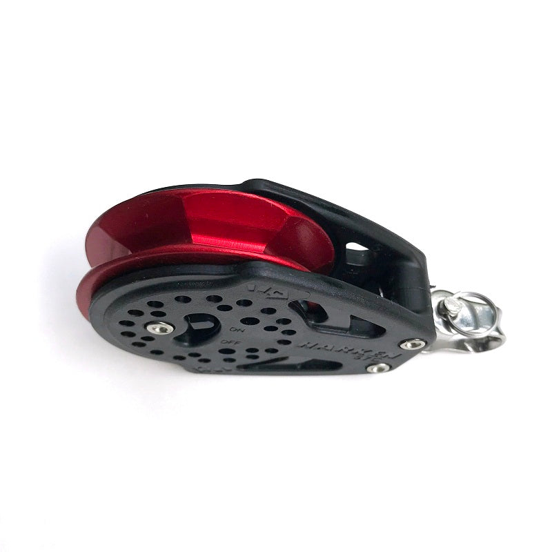 Harken 57mm Carbo Ratchet Single Block with Swivel Head Red Sheave