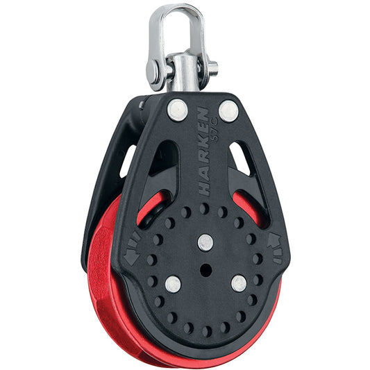 Harken 57mm Carbo Ratchamatic Single Block with Swivel Head Red