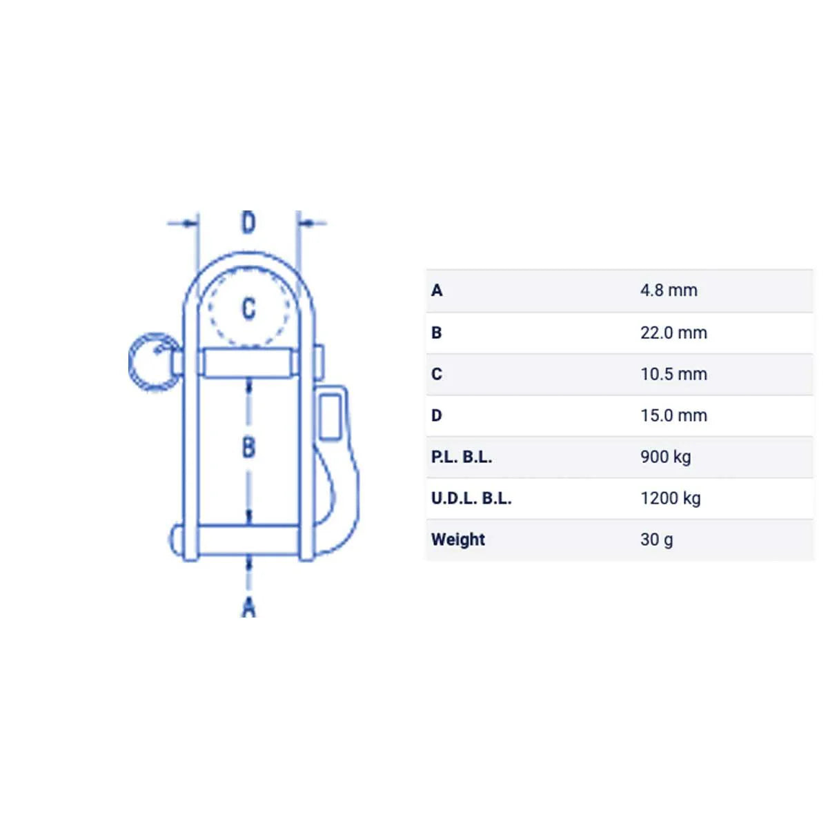Ronstan RF1032 Halyard Shackle 3/16" / 4.8mm