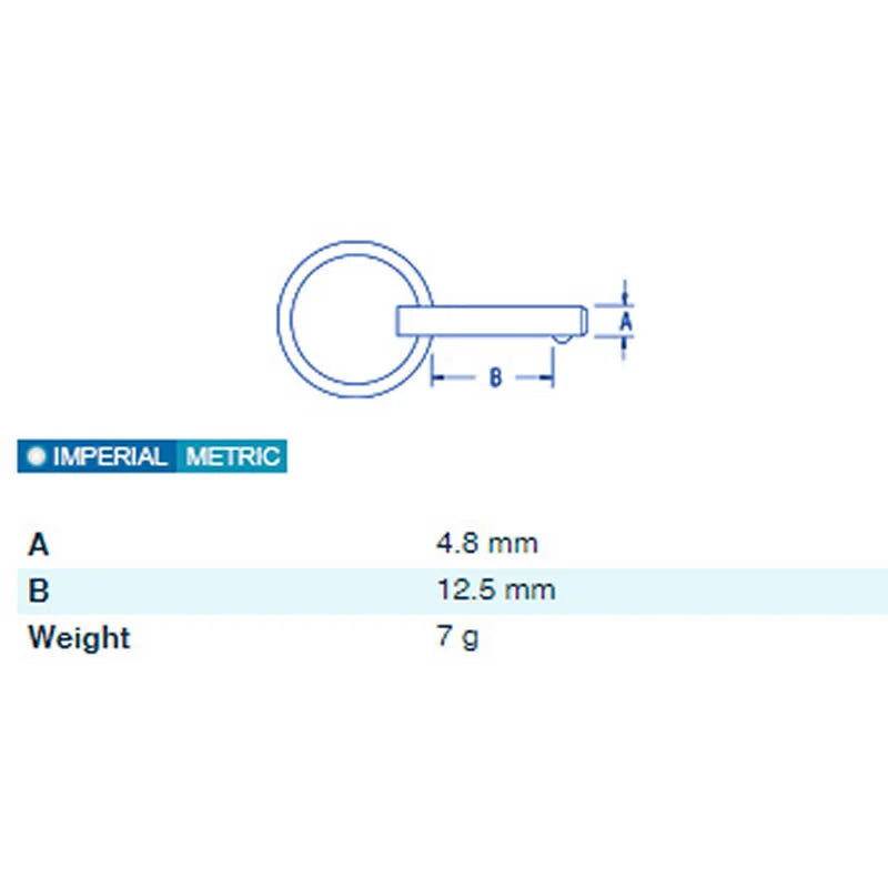 Ronstan Fast Pin 4.8mm x 12.5mm