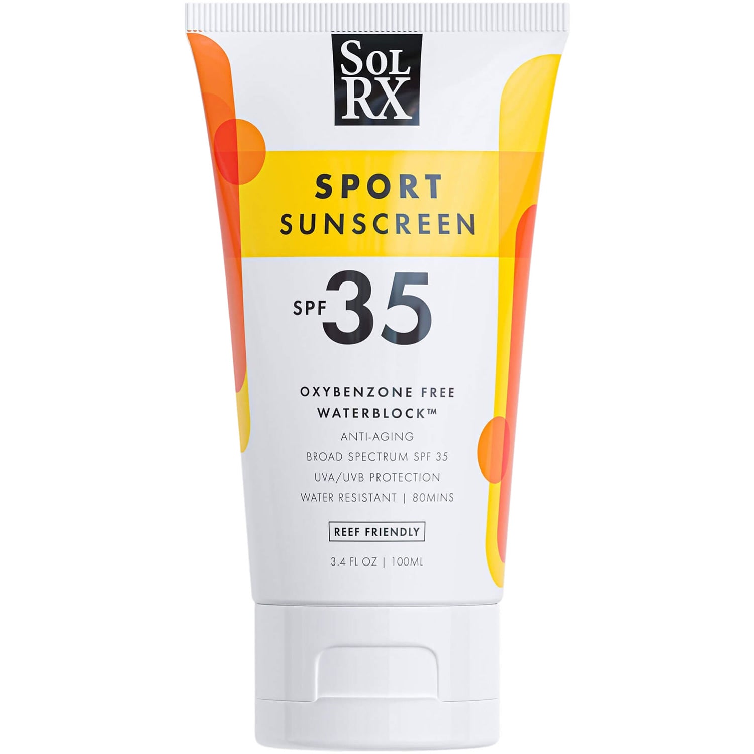 SolRX Sport Sun Cream Sunscreen Water Resistant was Prosport SPF 35 100ml