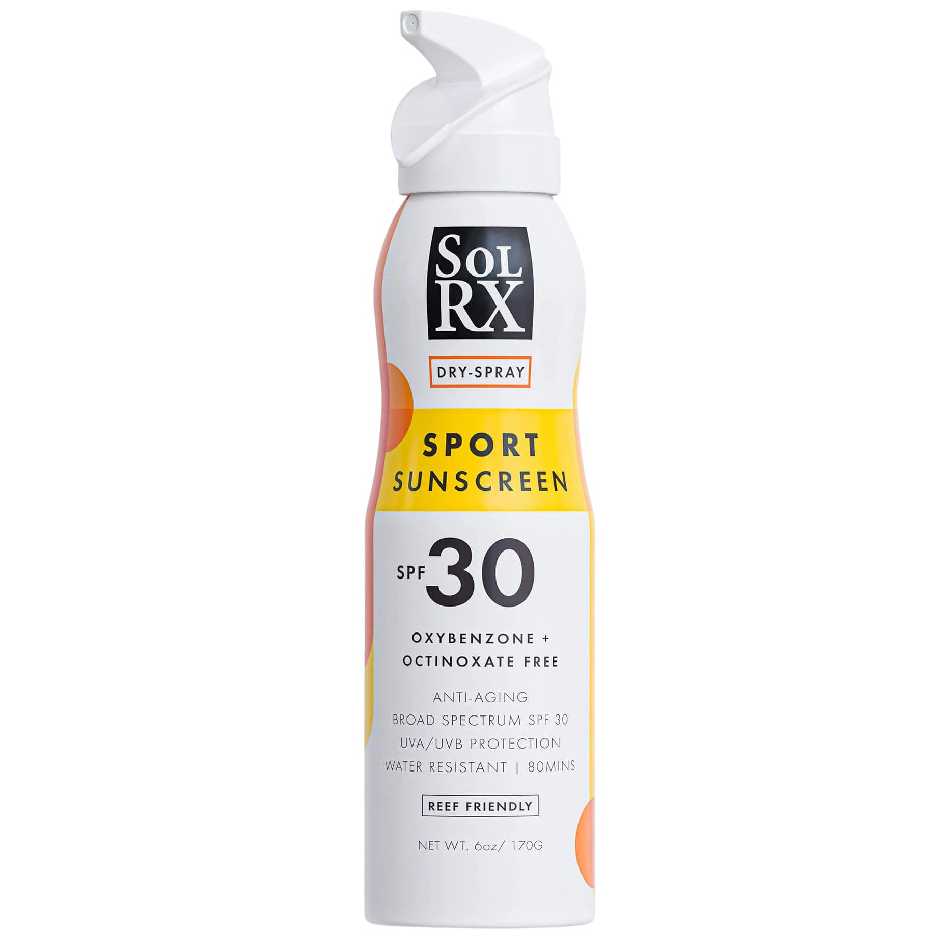 SolRX Sport Spray Sun Cream Sunscreen Water Resistant SPF 30 170ml