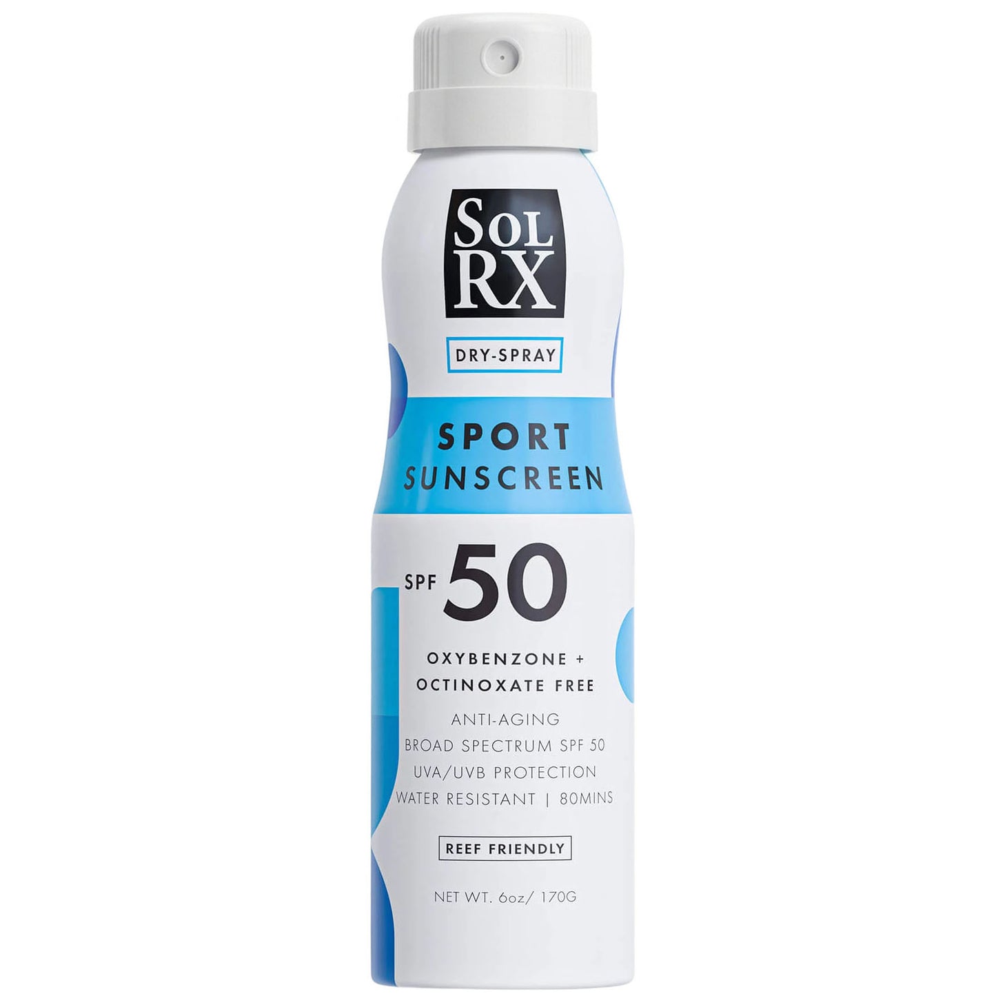 SolRX Sport Spray Sun Cream Sunscreen Water Resistant SPF 50 170ml