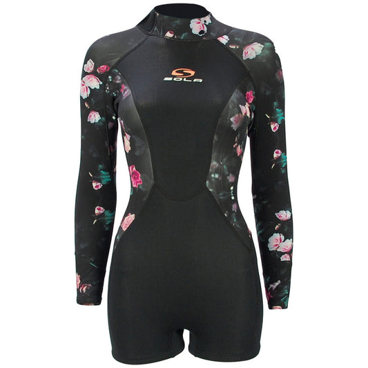 Sola Ladies BZ 3/2 Ignite Springsuit Black/Floral