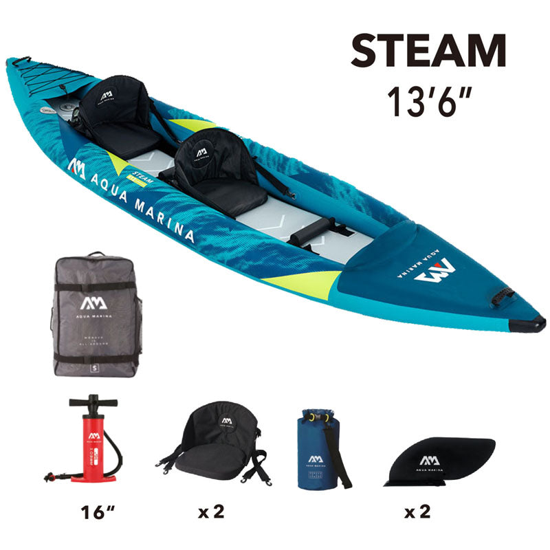 Aqua Marina Steam 412 - 2 Person Inflatable Kayak Package