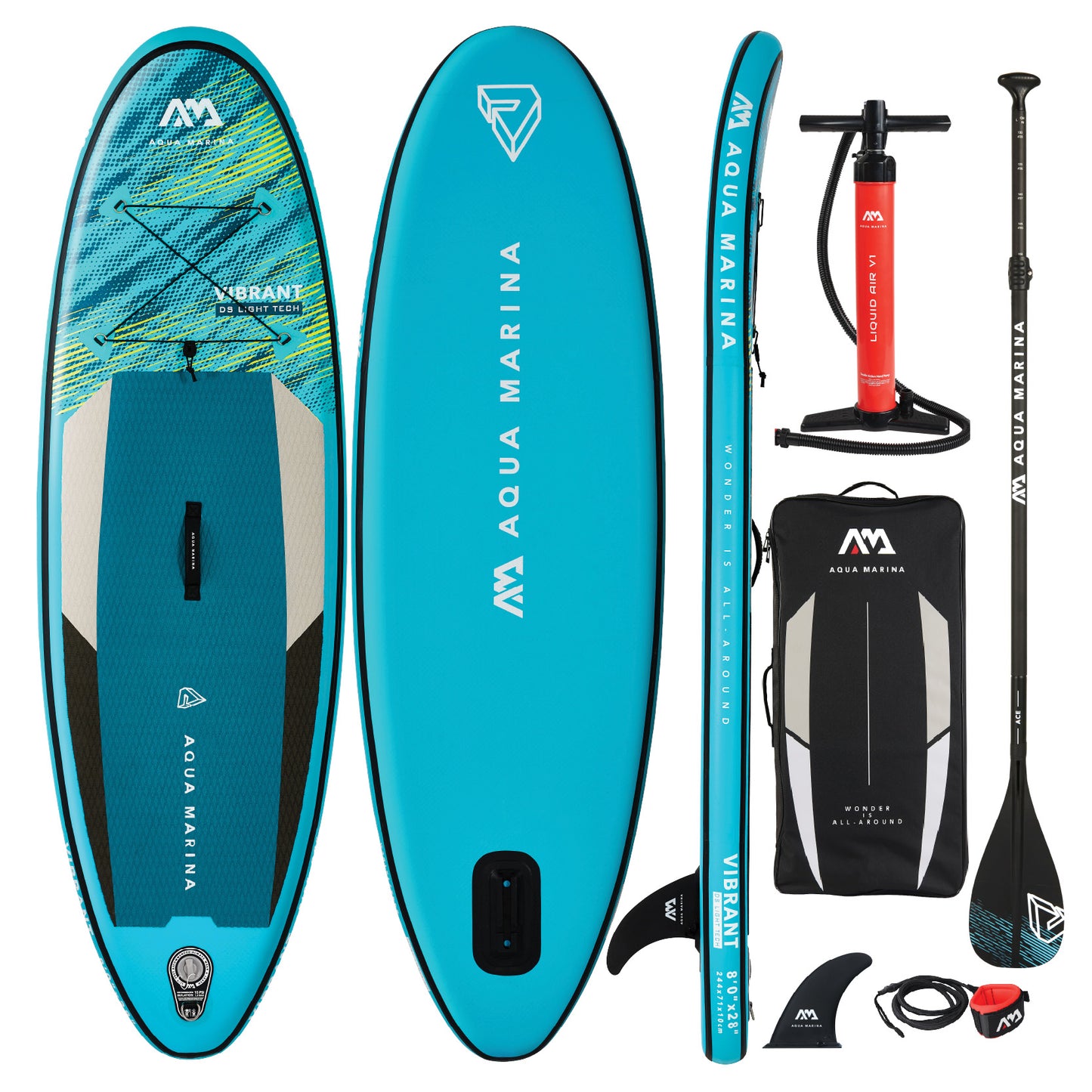 Aqua Marina Vibrant Youth 8'0" Inflatable Stand Up Paddleboard Package