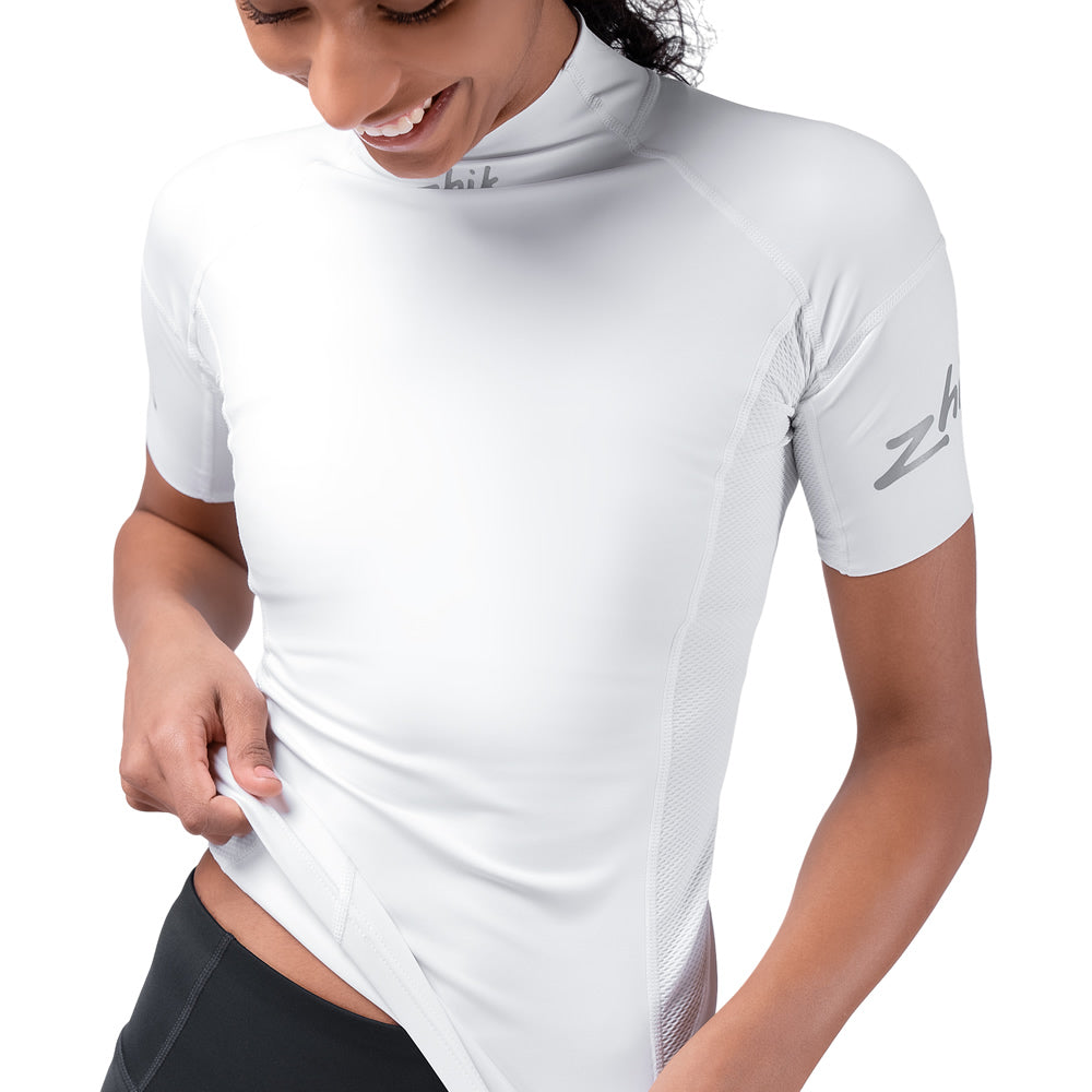 Zhik Eco Spandex UPF50+ Rash Vest Short Sleeve Womens White